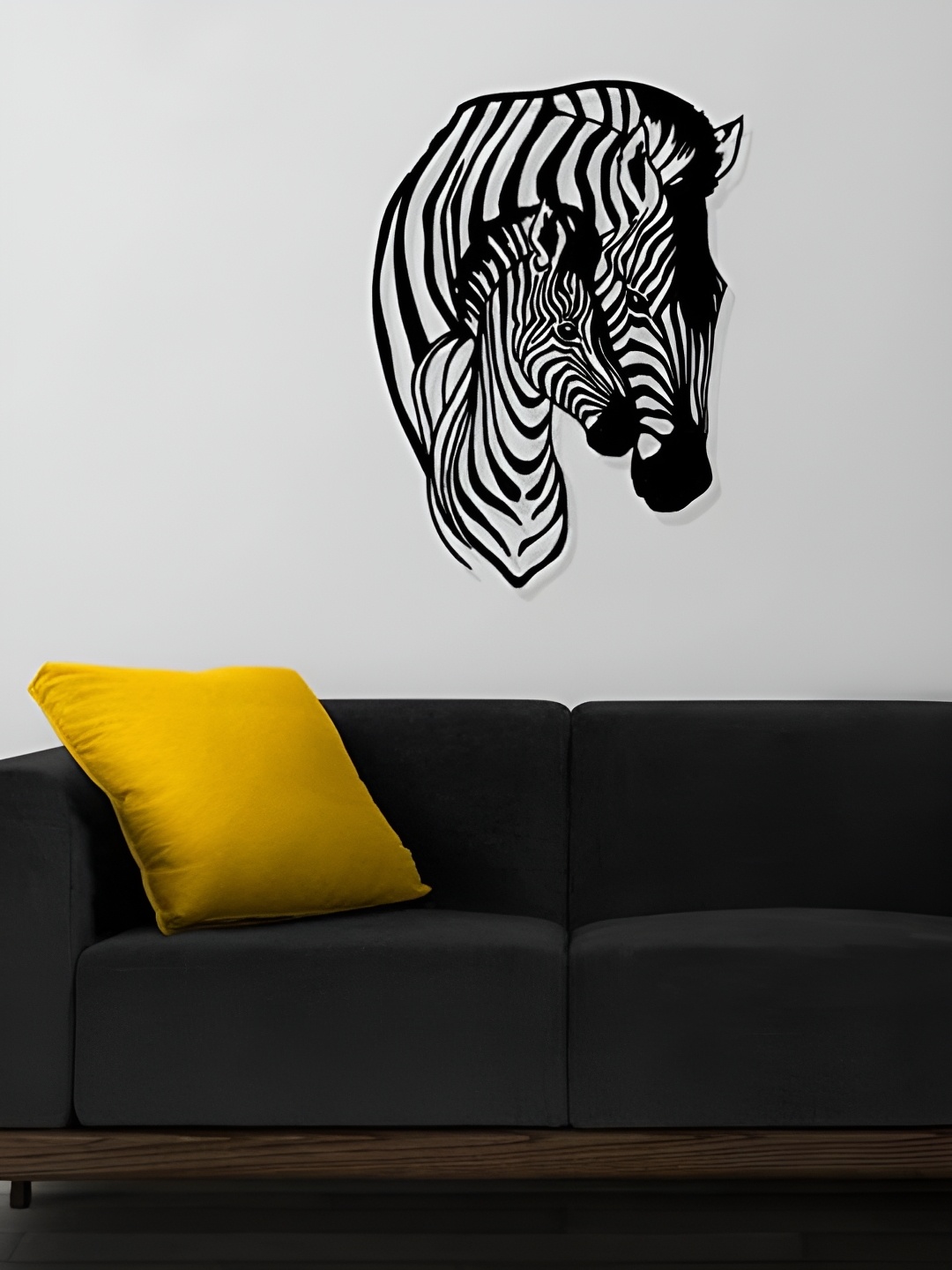 

Artrooms Zebra Family Metal Wall Art, Black