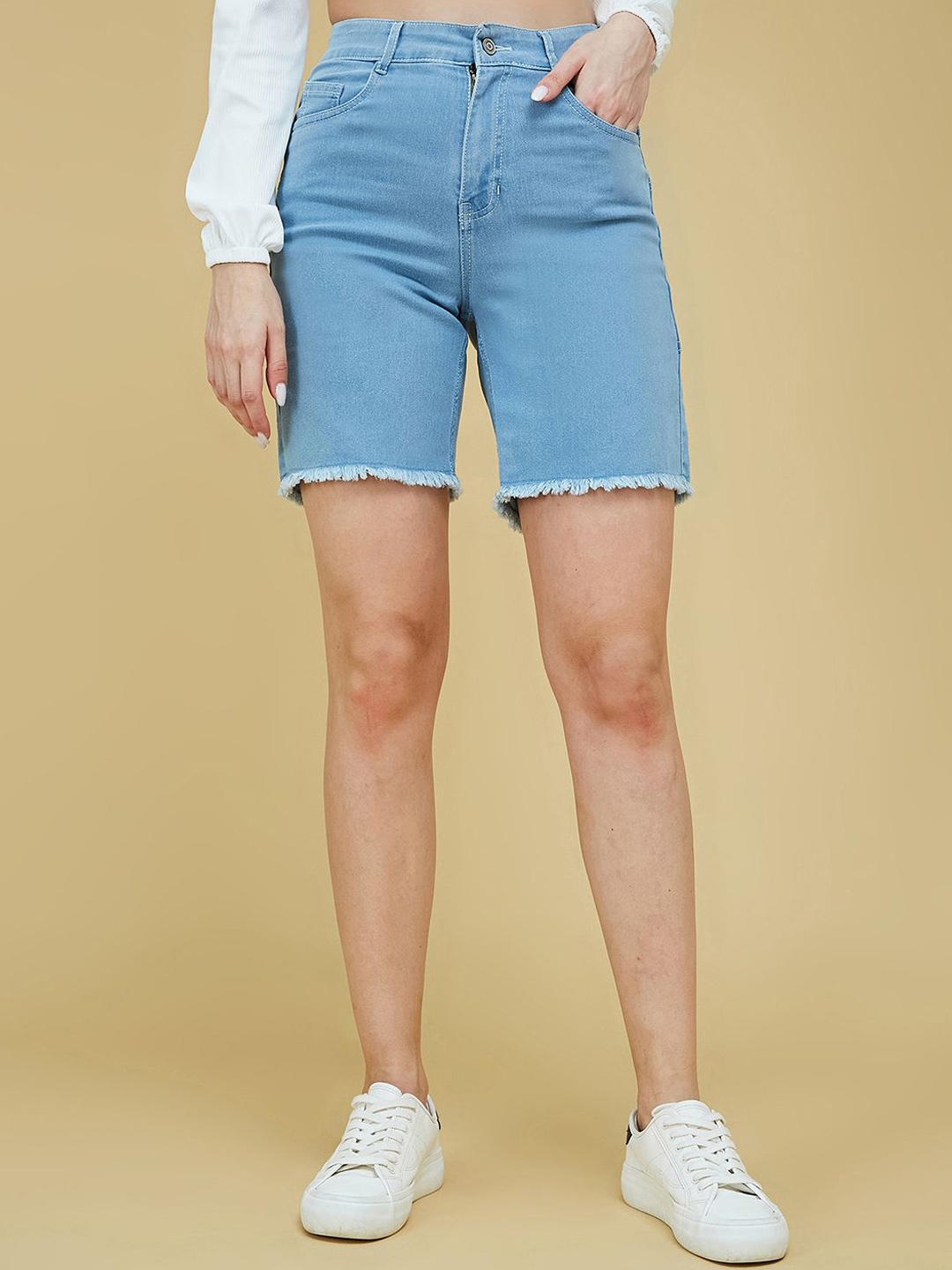 

The Roadster Lifestyle Co High-Rise Denim Shorts, Blue