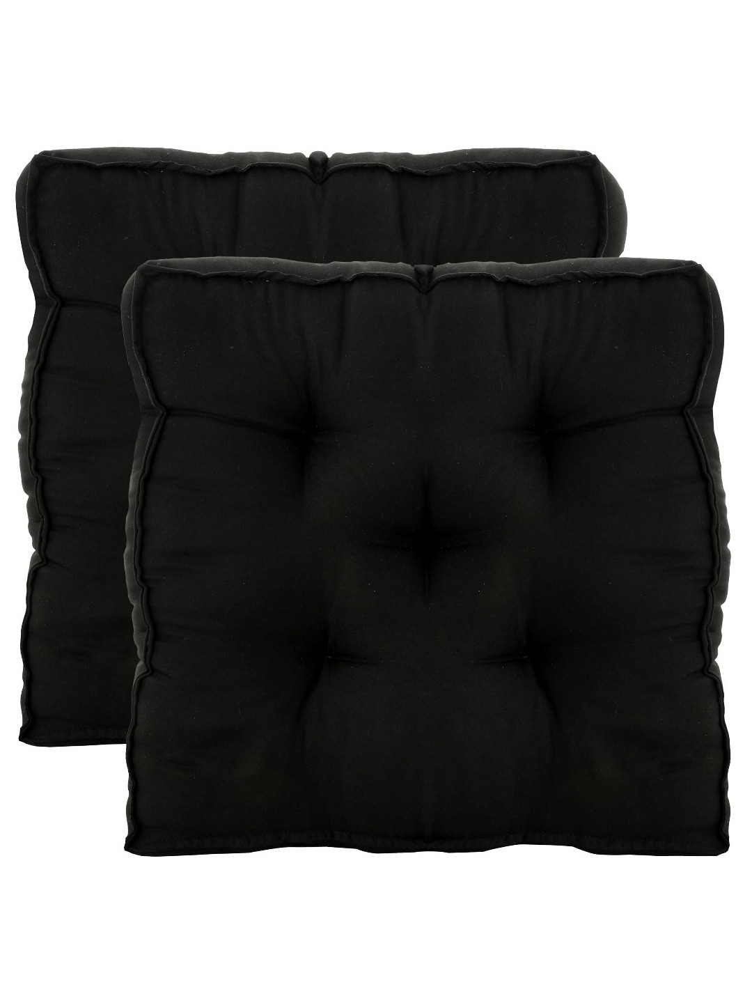 

Kuber Industries Set Of 2 Black Microfiber Cushions