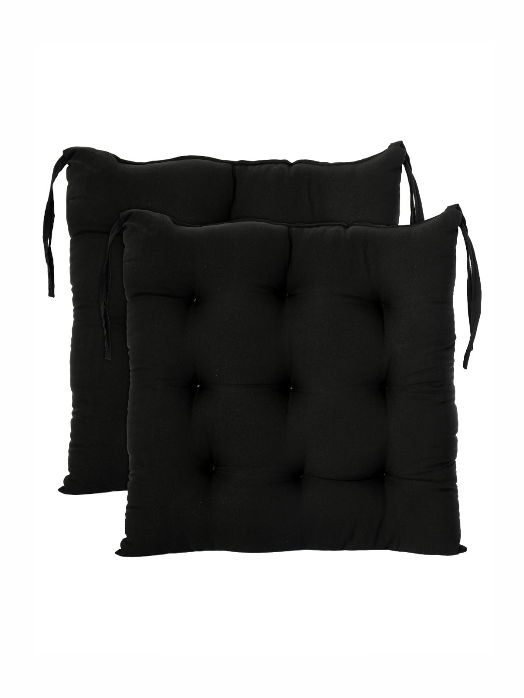 

Kuber Industries Pack Of 2 Black Microfiber Comfortable Chair Cushion