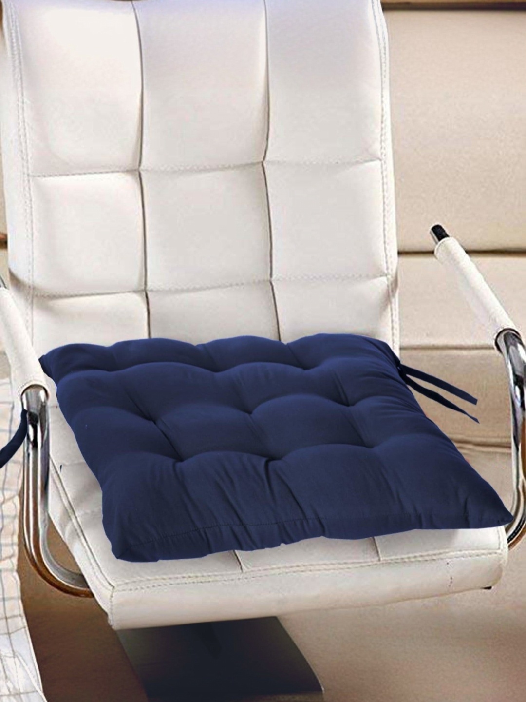 

Kuber Industries Navy Blue Comfortable Chair Cushion