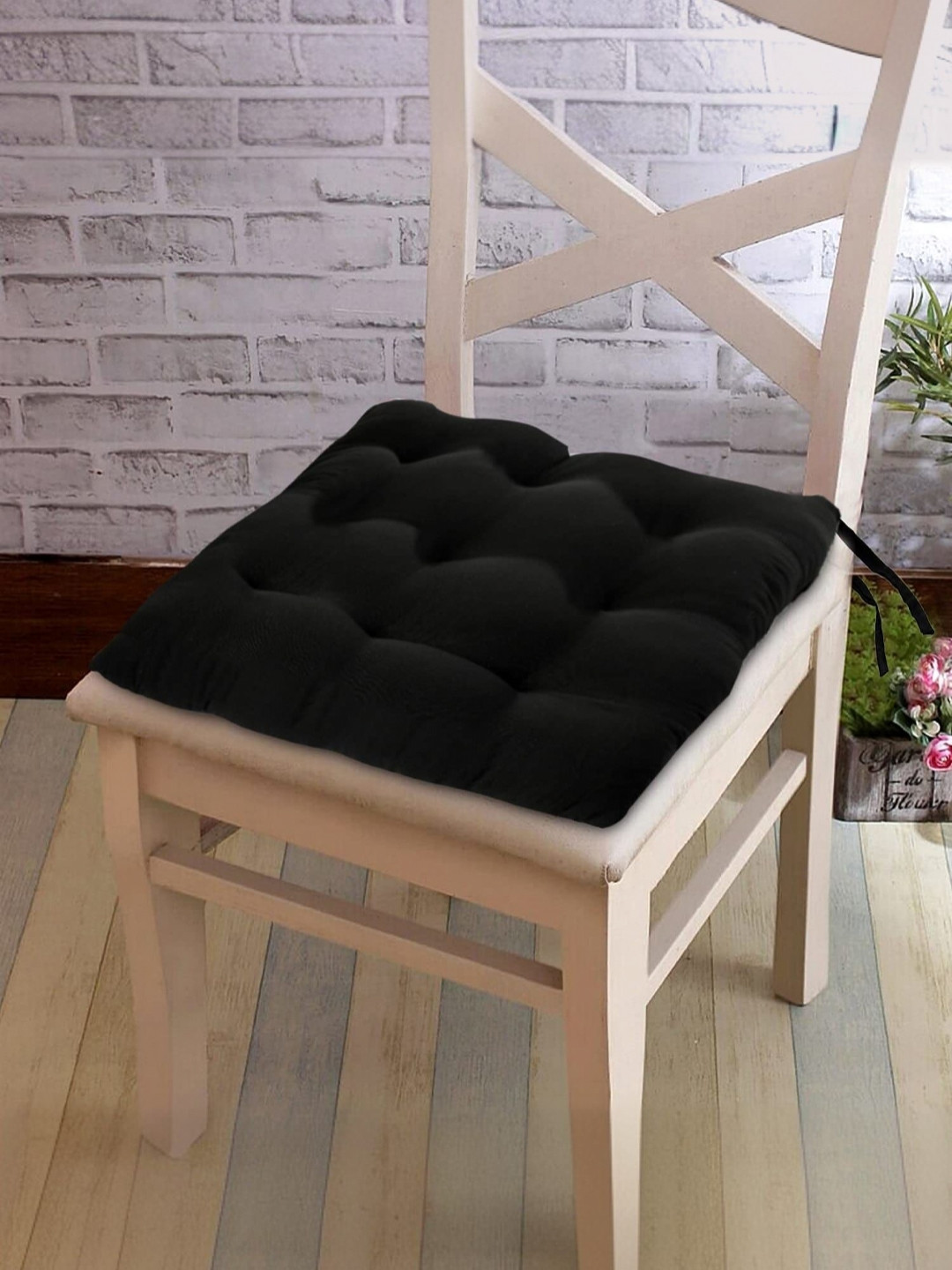 

Kuber Industries Black Microfiber Cushions