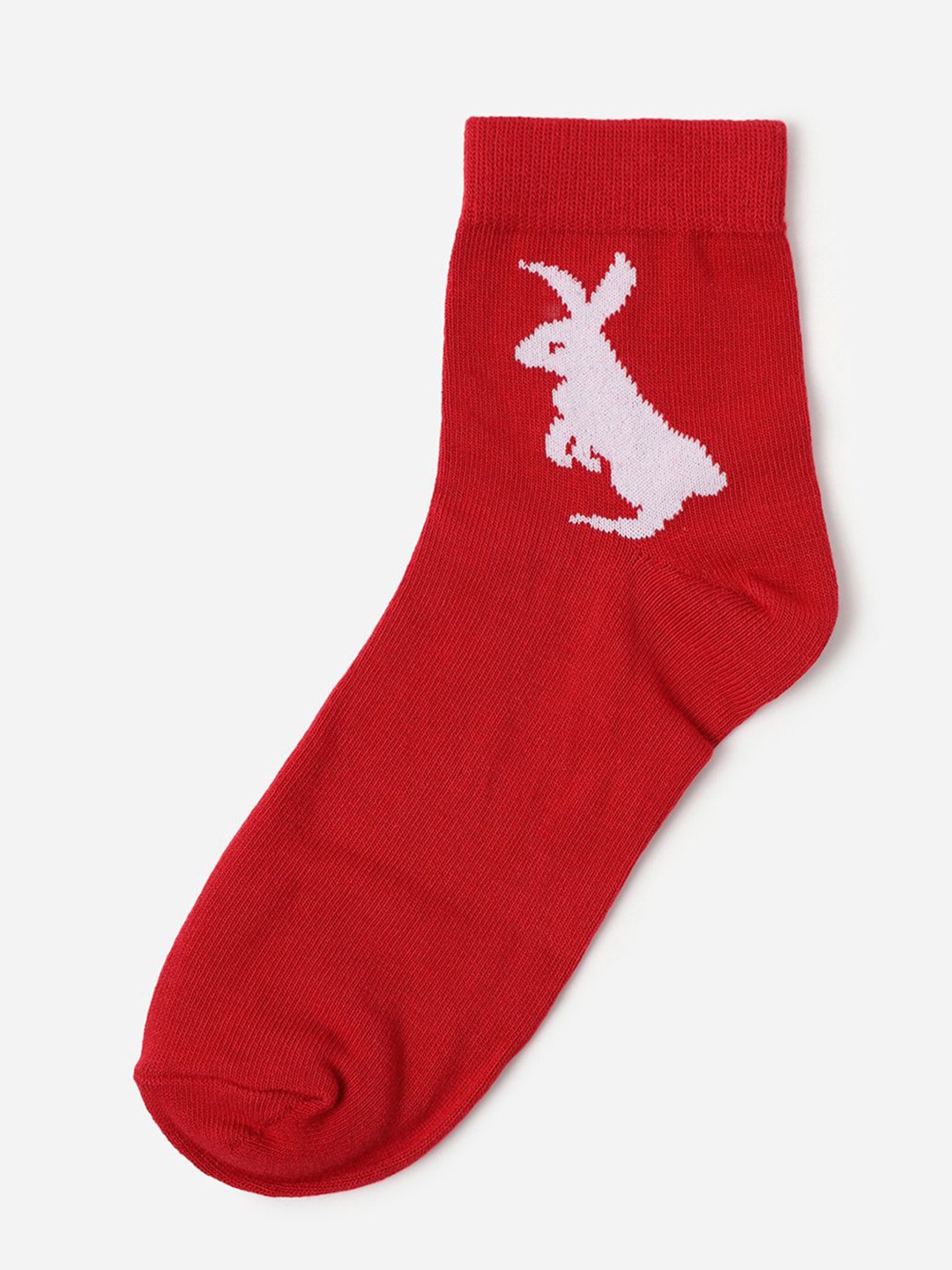 

United Colors of Benetton Kids Self Design Ankle-Length Socks, Red
