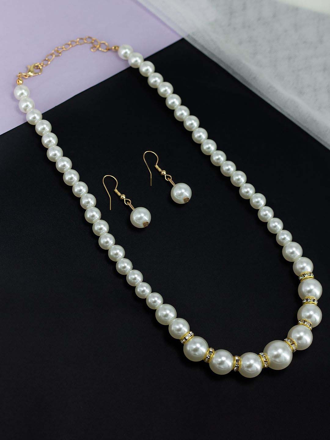 

PRIVIU Gold-Plated Pearl-Beaded Jewellery Set