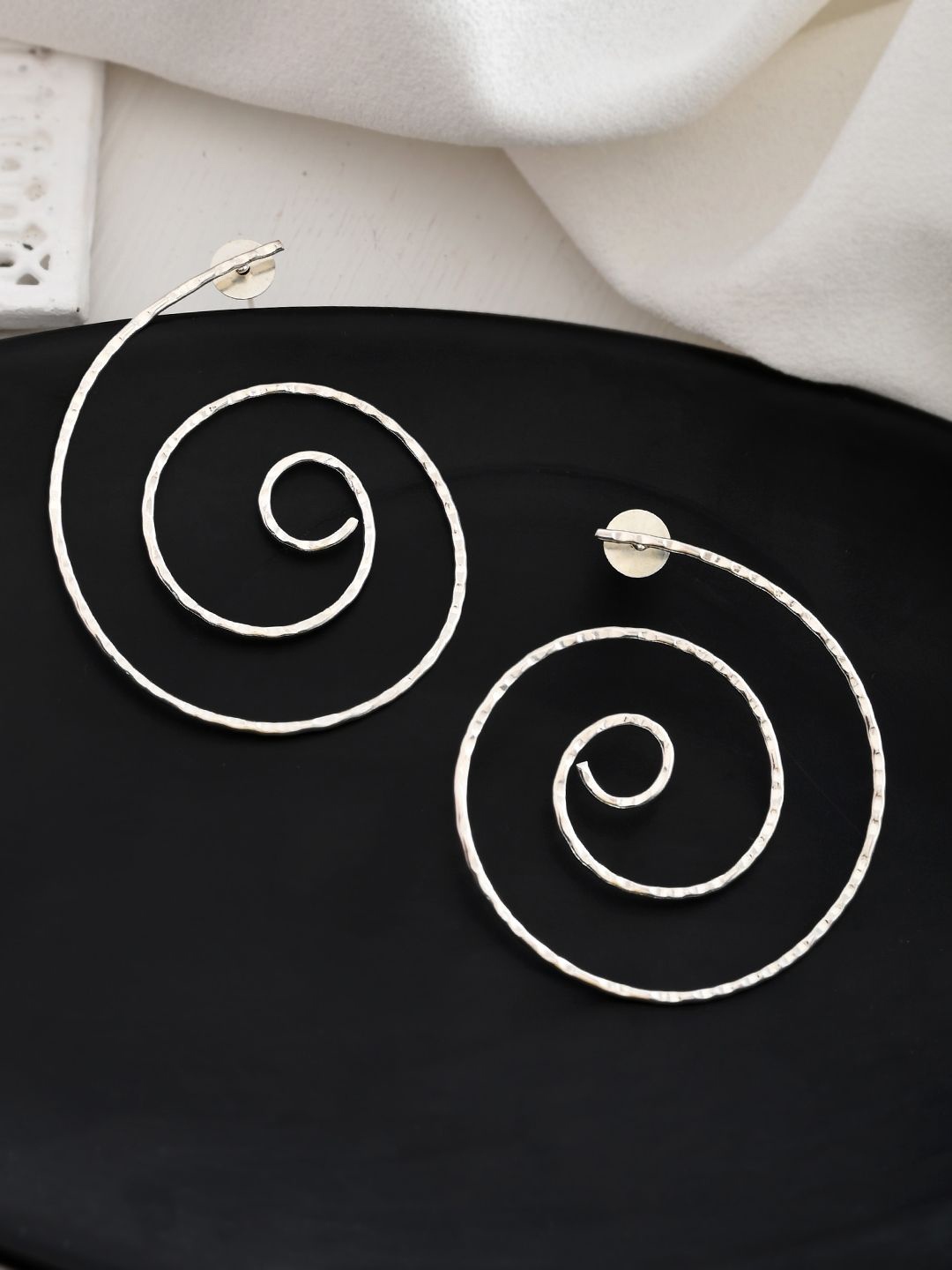 

Silvermerc Designs Circular Drop Earrings, Silver