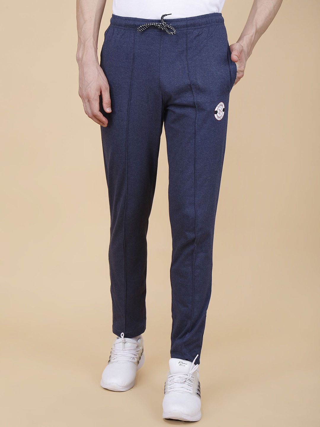 

STARFOX Men Slim-Fit Mid-Rise Track Pants, Blue