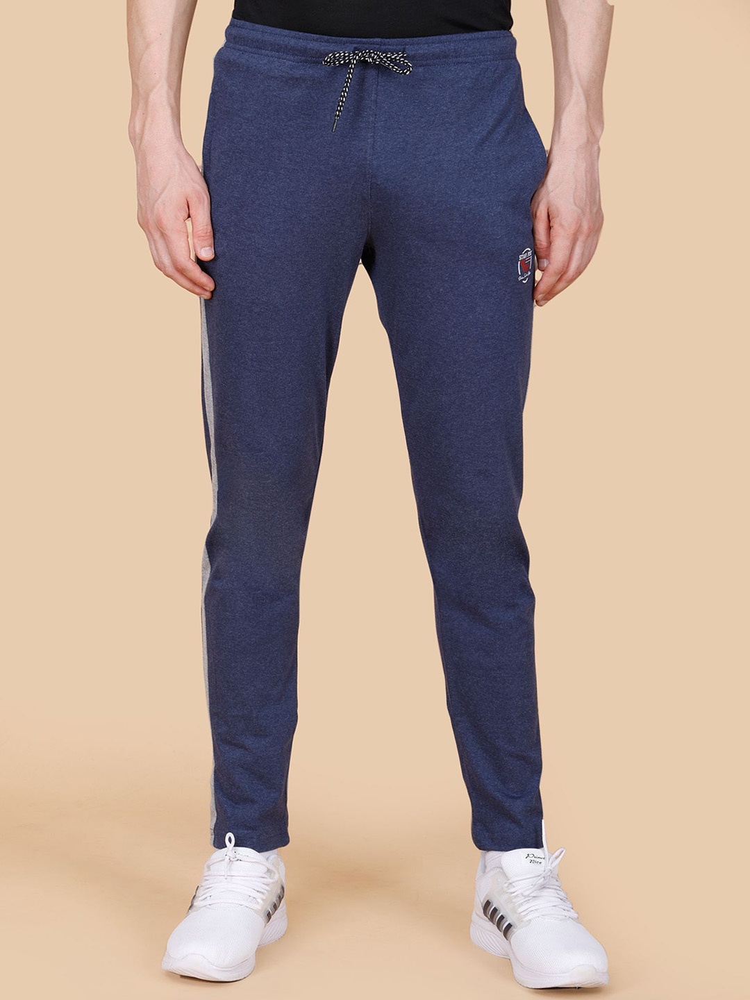 

STARFOX Men Cotton Mid Rise Track Pants, Blue