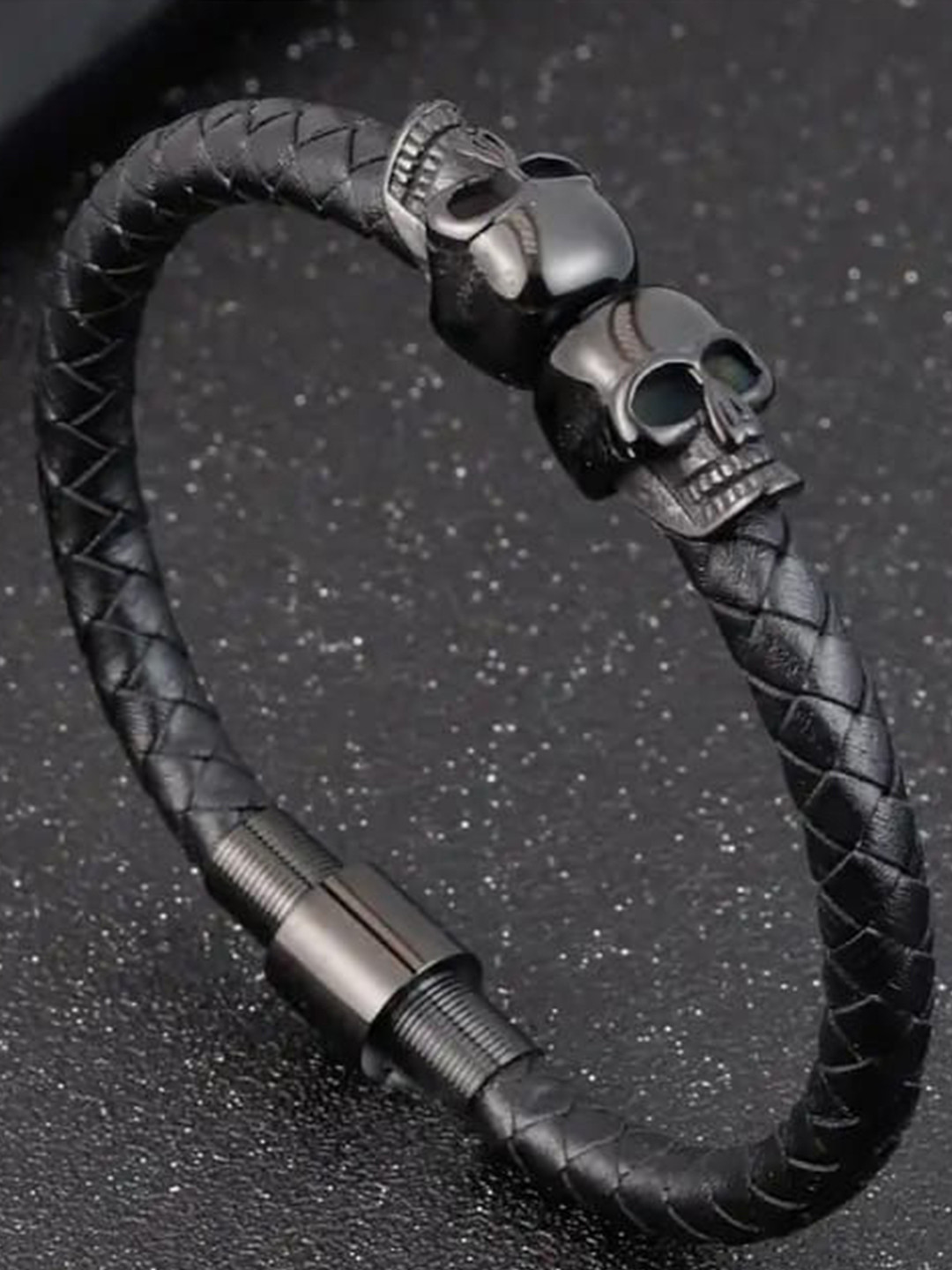 

KARISHMA KREATIONS Unisex Leather Wraparound Bracelet, Black