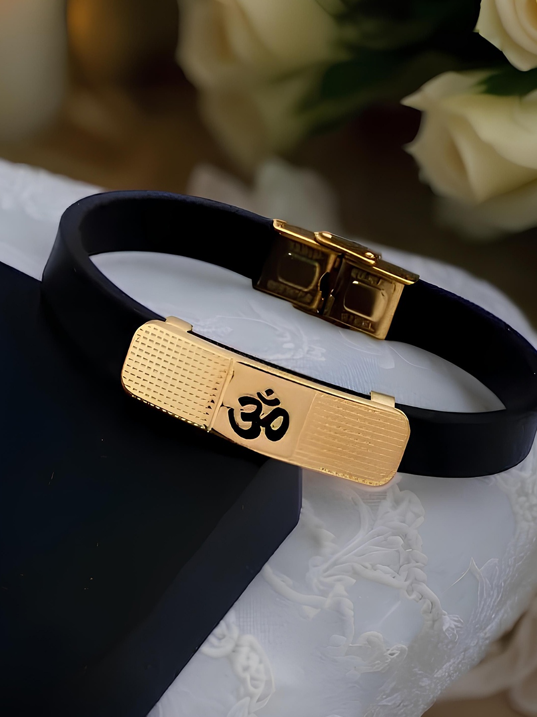 

KARISHMA KREATIONS Unisex Leather Gold-Plated Wraparound Bracelet