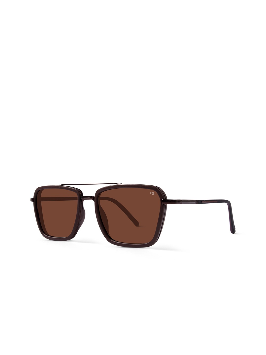 

Woggles Unisex Square Sunglasses with Polarised and UV Protected Lens, Brown