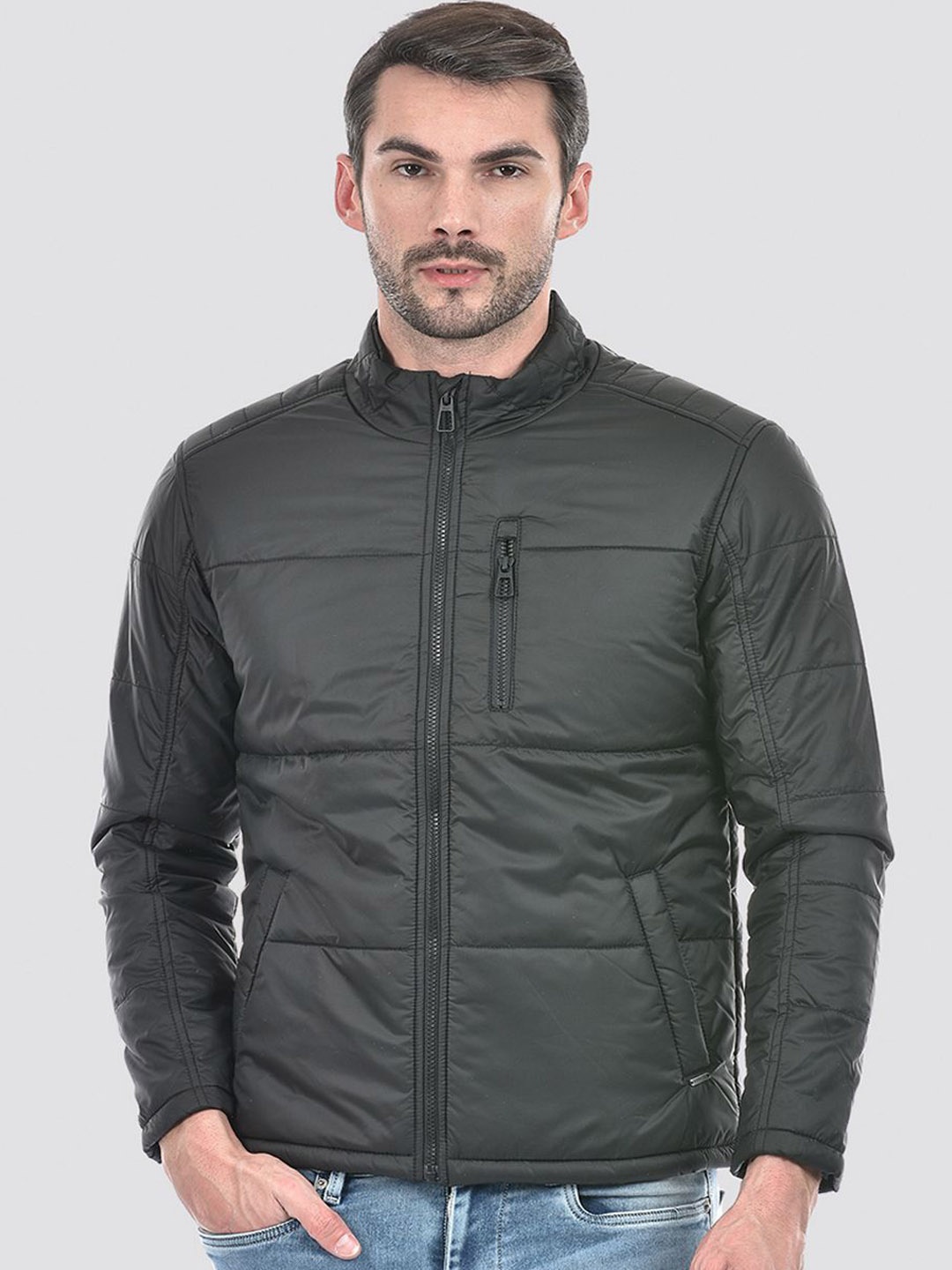 

Numero Uno Men Camouflage Longline Puffer Jacket, Black