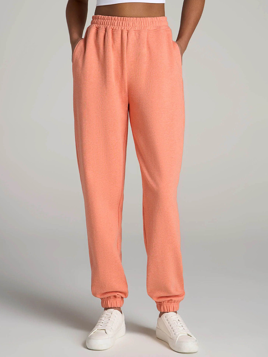 

FNOCKS Cotton Ankle-Length Jogger, Peach