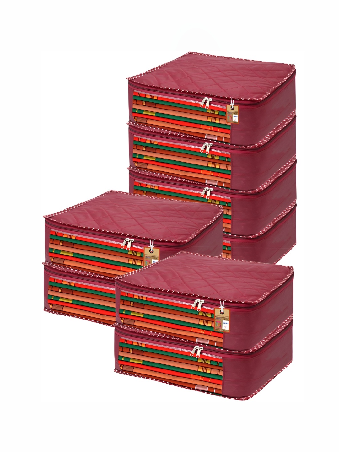 

atorakushon Maroon Set of 6 Reusable Multi-Utility Organisers