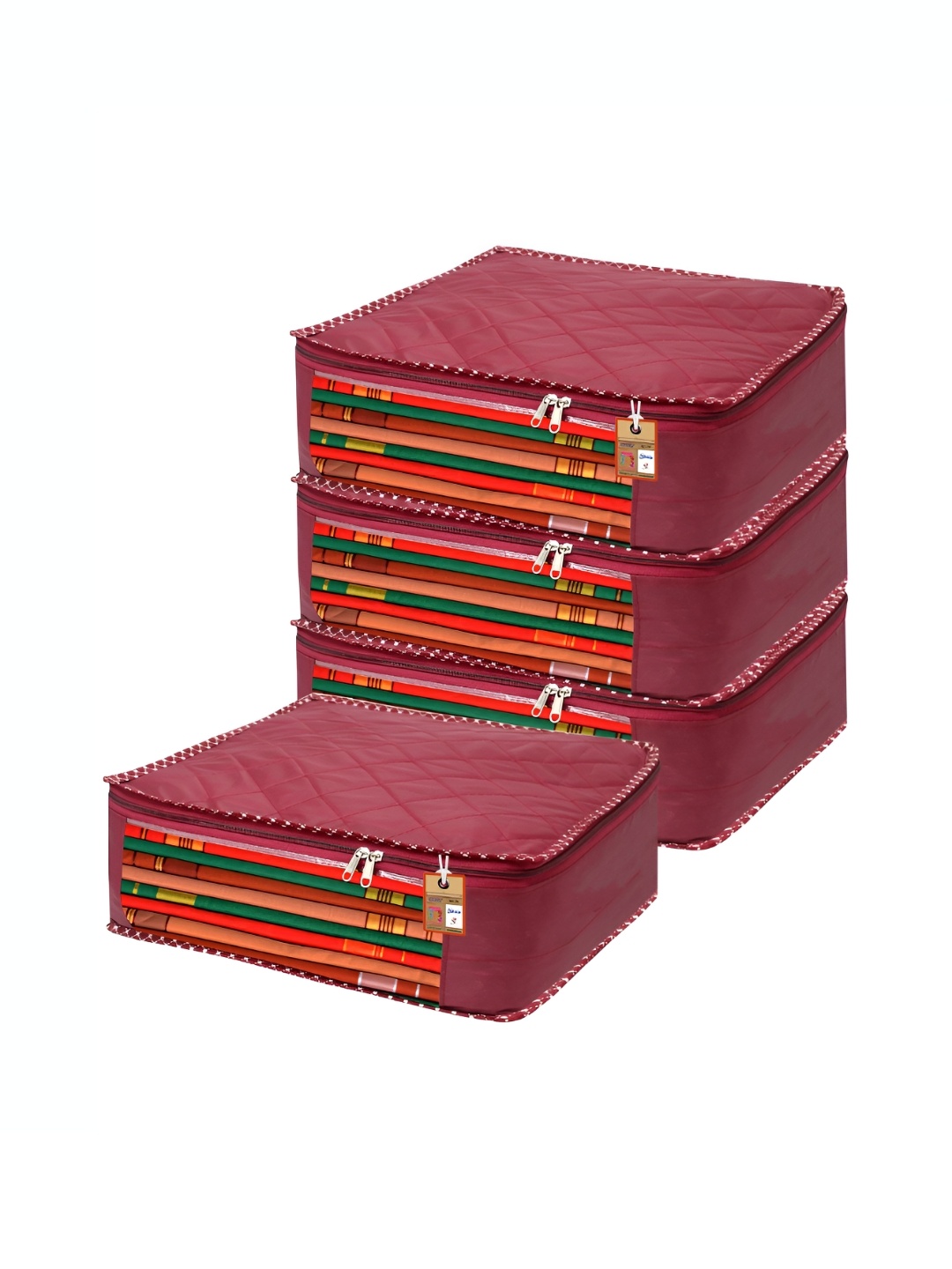 

atorakushon Maroon Set of 4 Reusable Multi-Utility Organisers