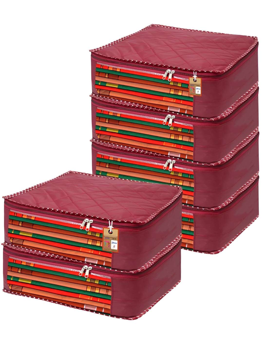 

atorakushon Maroon Set of 6 Reusable Multi-Utility Organisers