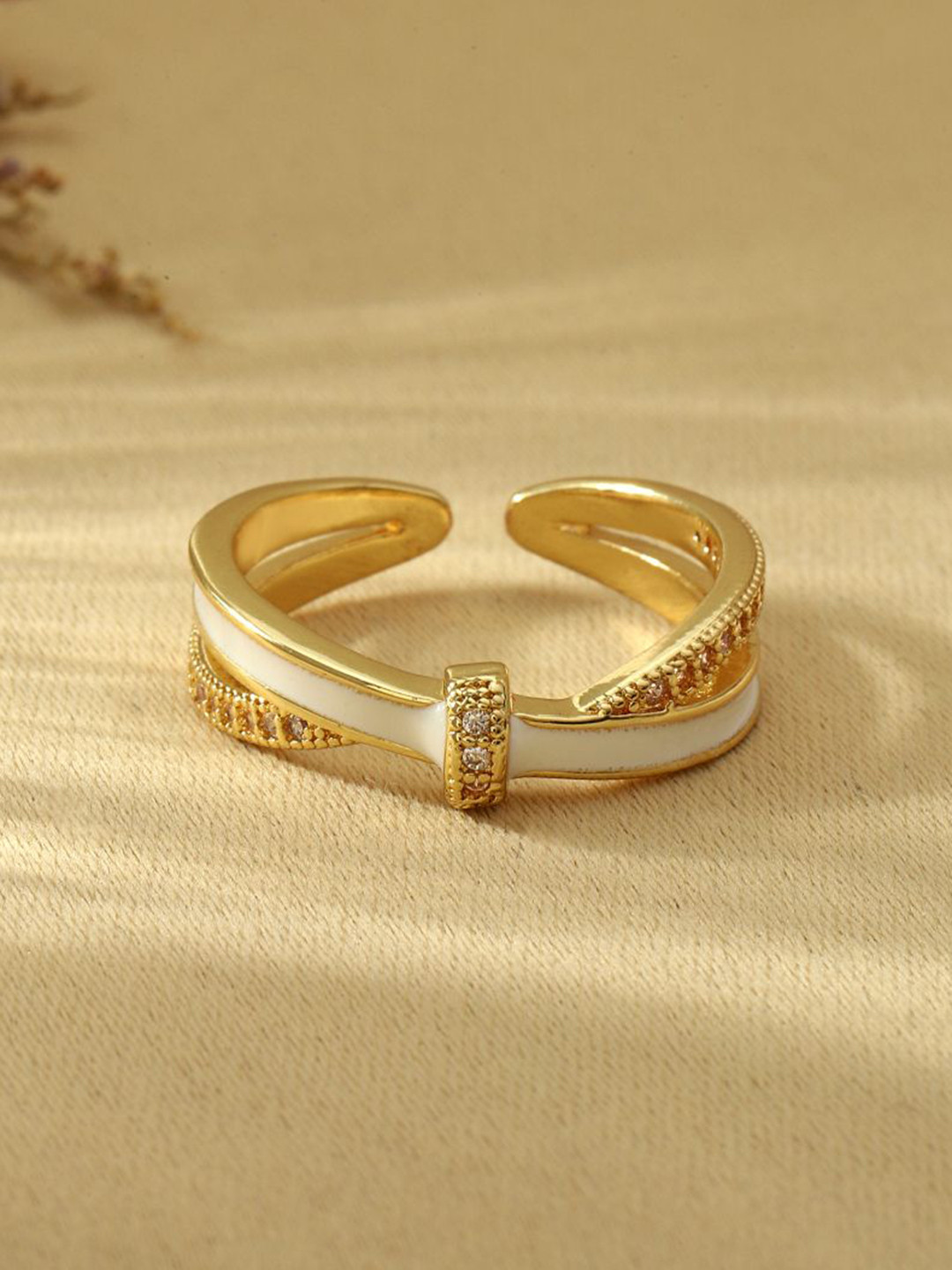 

SALTY Stones Studded Cloud Knot Ring, Gold