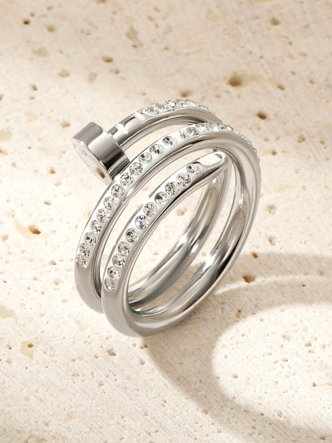 

SALTY Adjustable Finger Ring, Silver