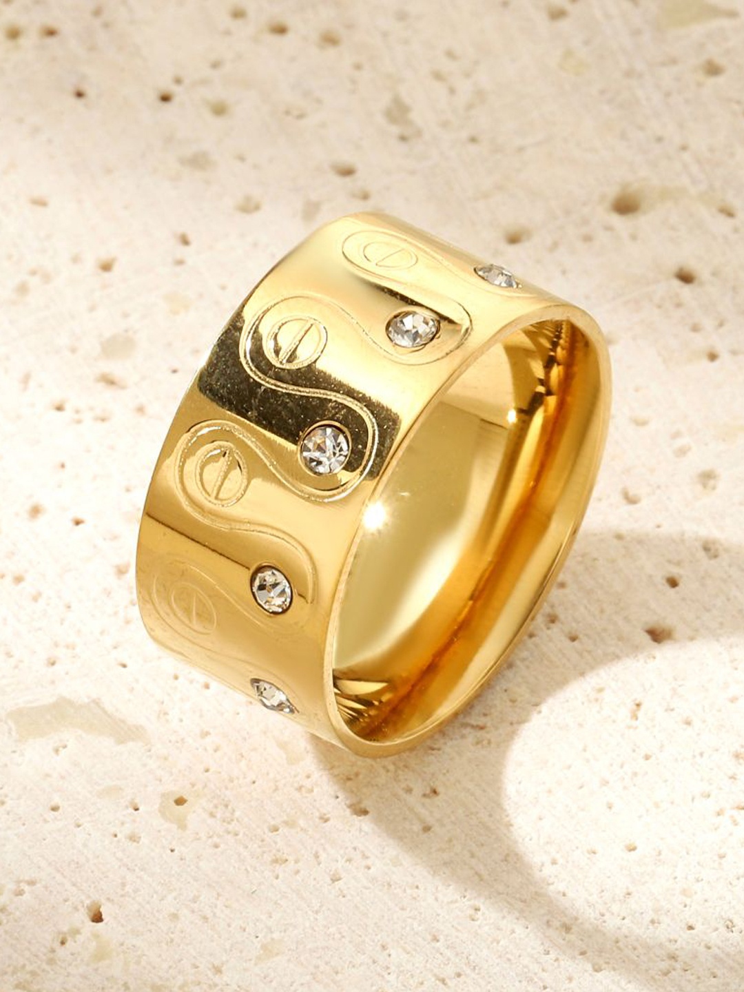 

SALTY Stones Studded Shamanic Circlet Ring, Gold