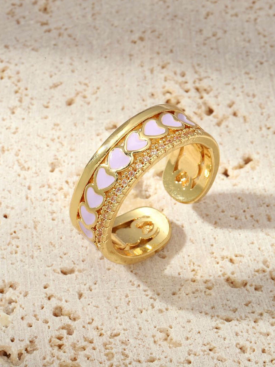 

SALTY Stones Studded Tint Tango Ring, Gold