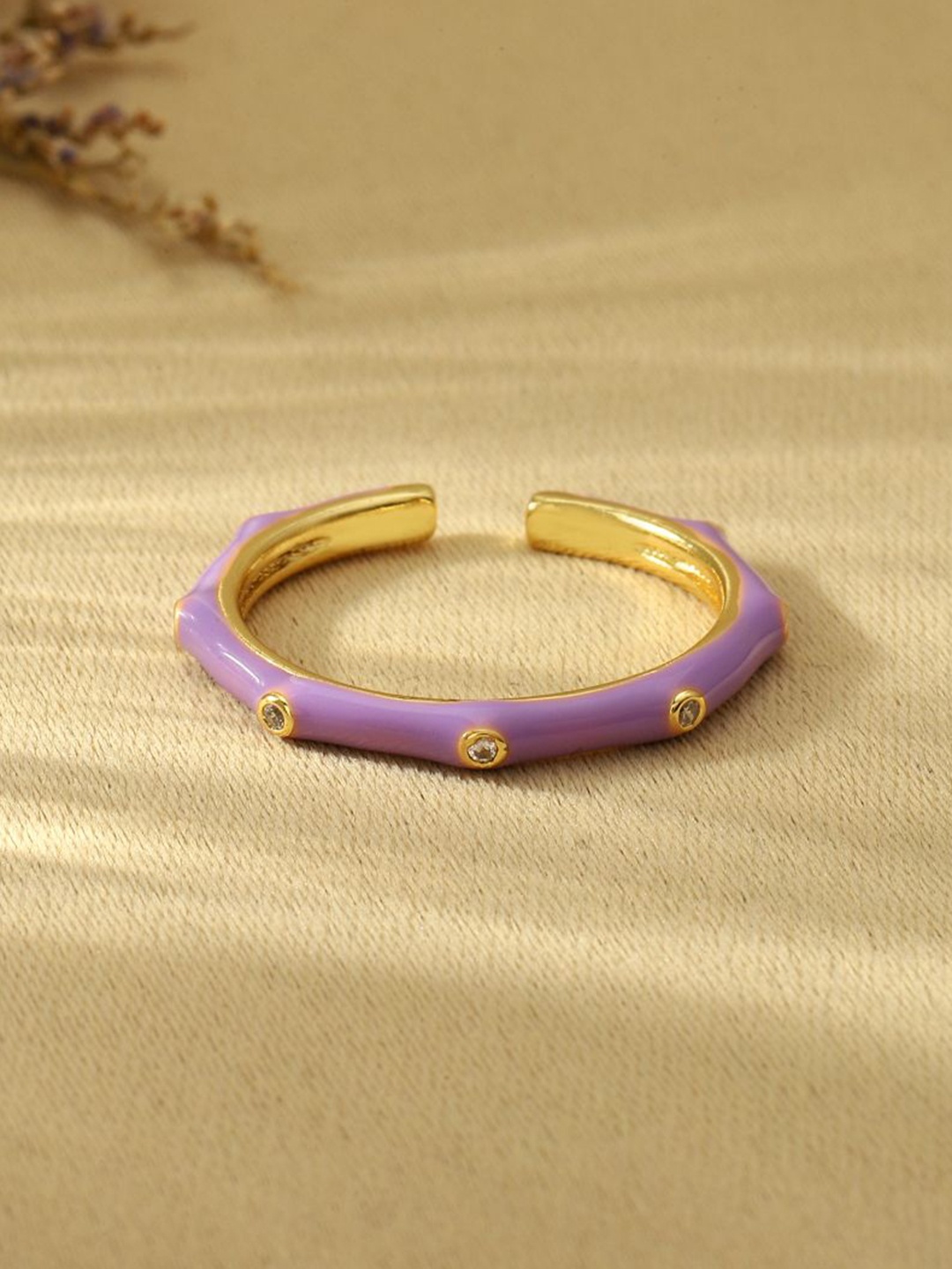 

SALTY Stone-Studded Adjustable Finger Ring, Purple
