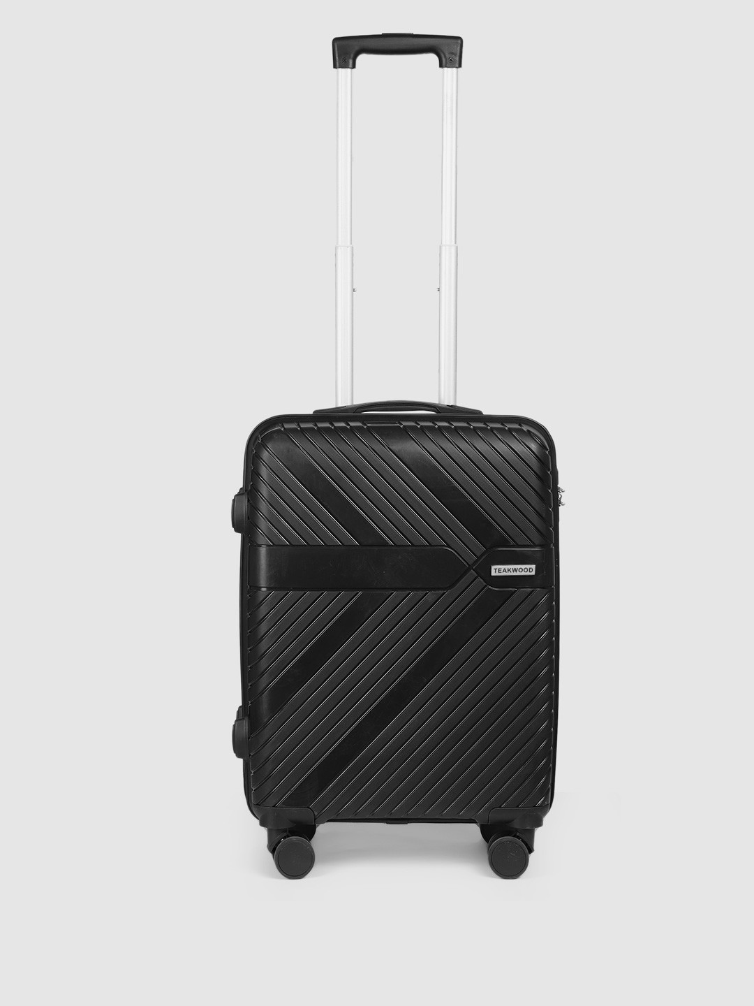 

Teakwood Leathers Wisdom 360 Degree Rotation Hard-Sided Cabin-Sized Trolley Bag 32L, Black