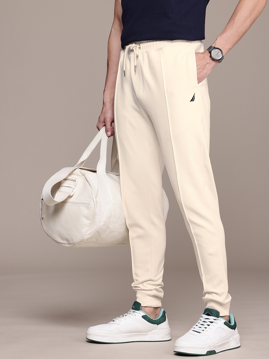 

Nautica Men Regular Fit Jogger Track Pant, Off white