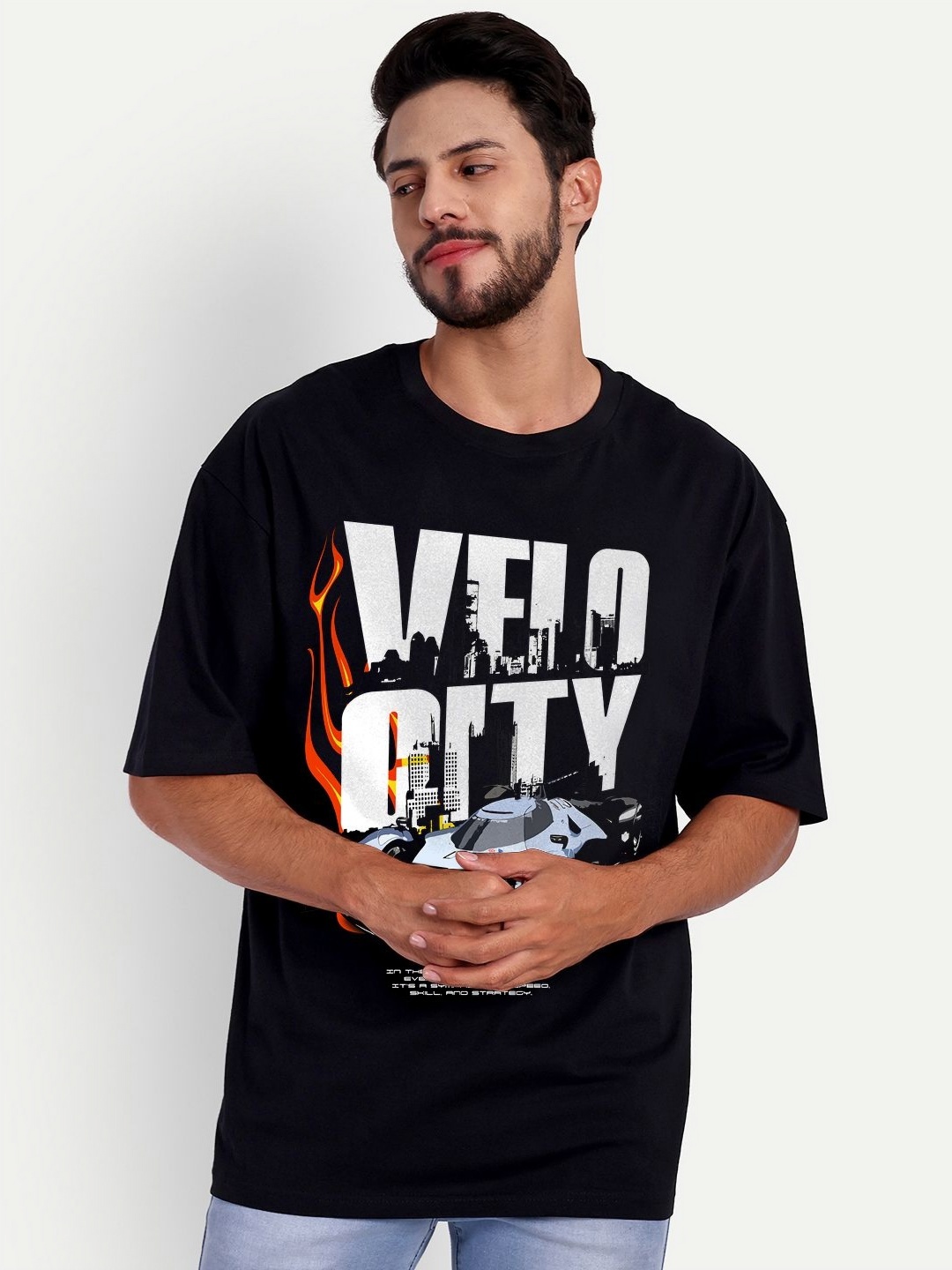 Bloopers Store Men Typography Printed T-shirt, Black