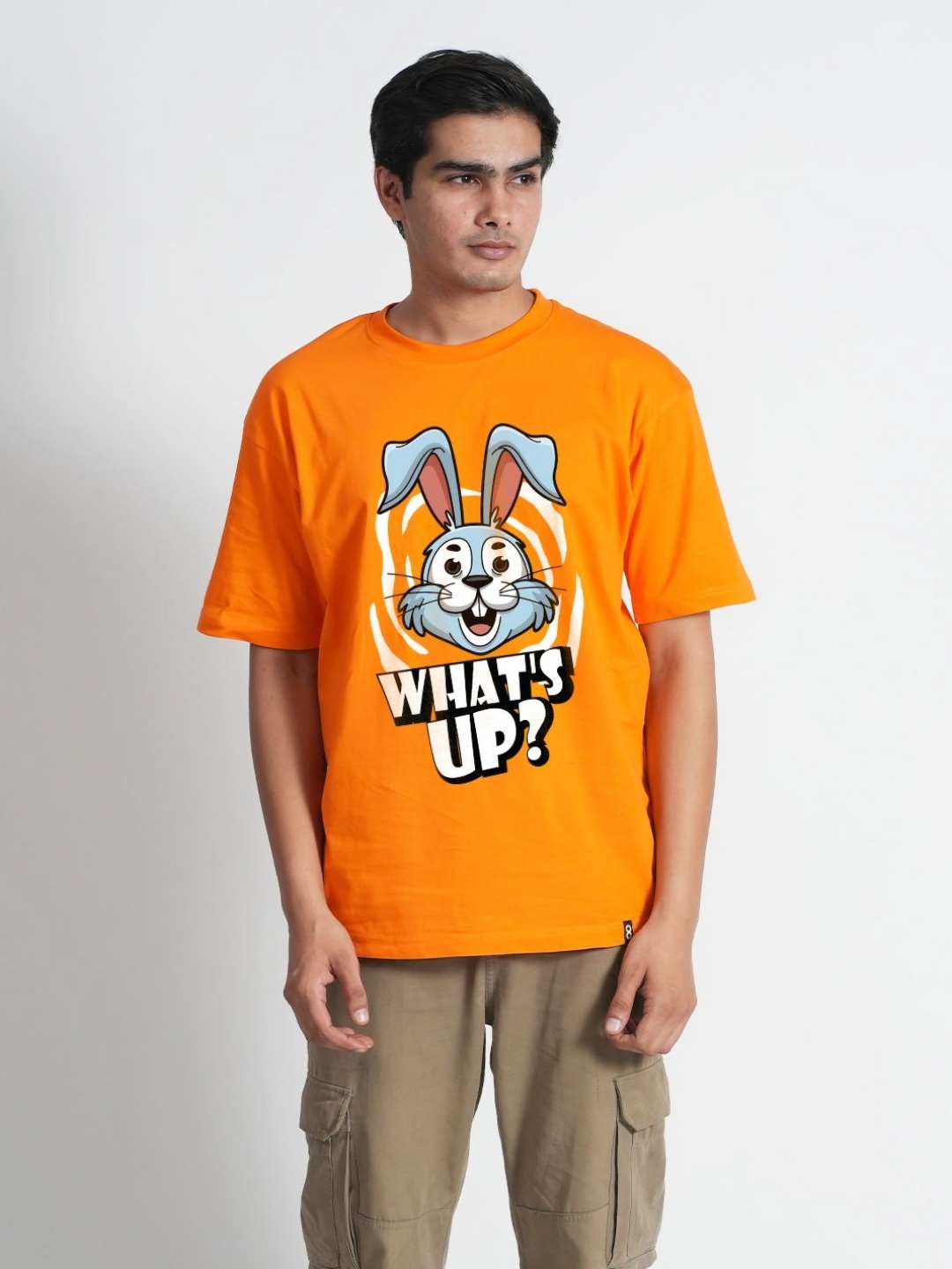 

Bloopers Store Men Typography Printed Applique T-shirt, Orange