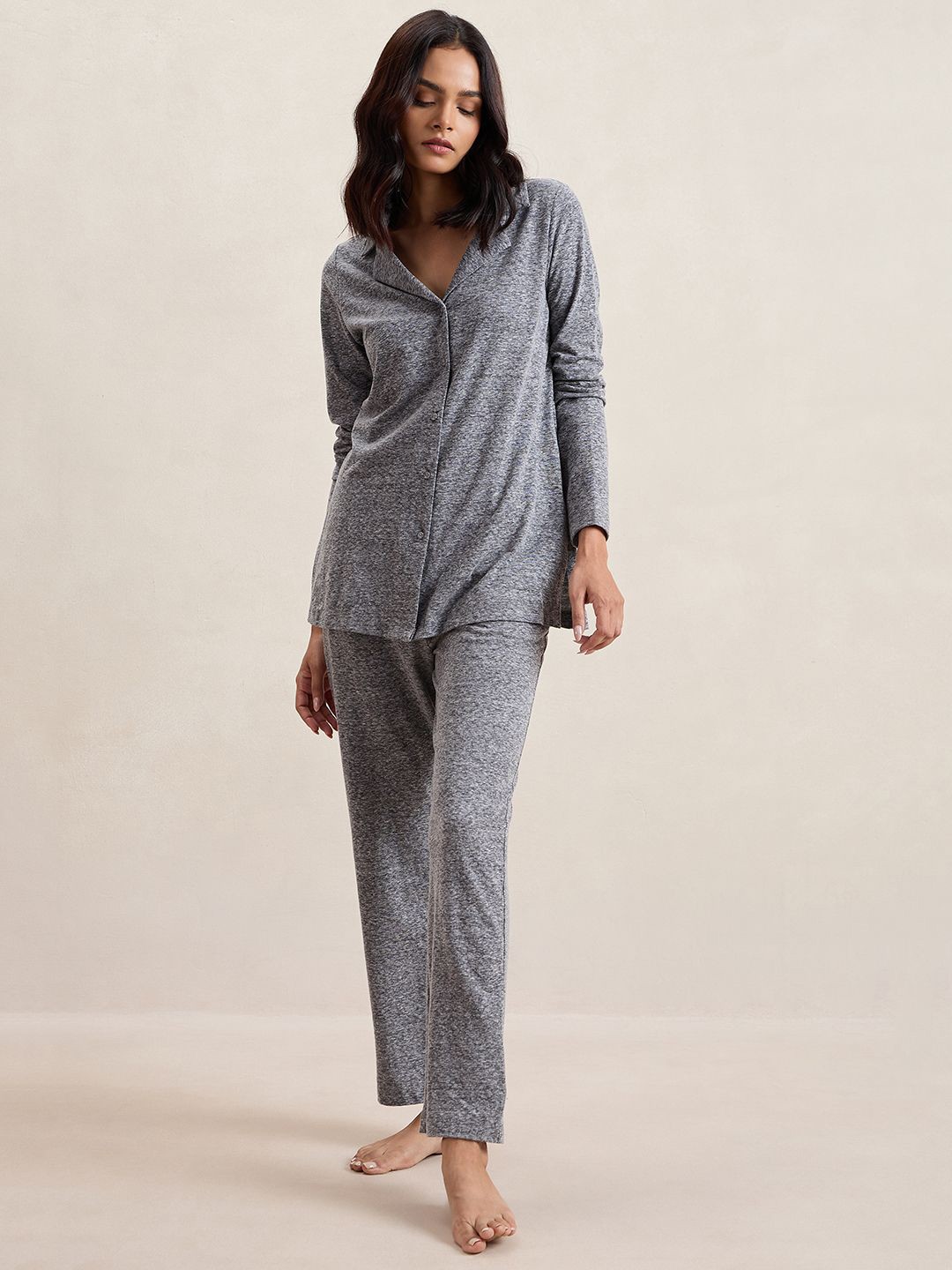 

FEMMELLA Shirt & Trousers Night suit, Grey