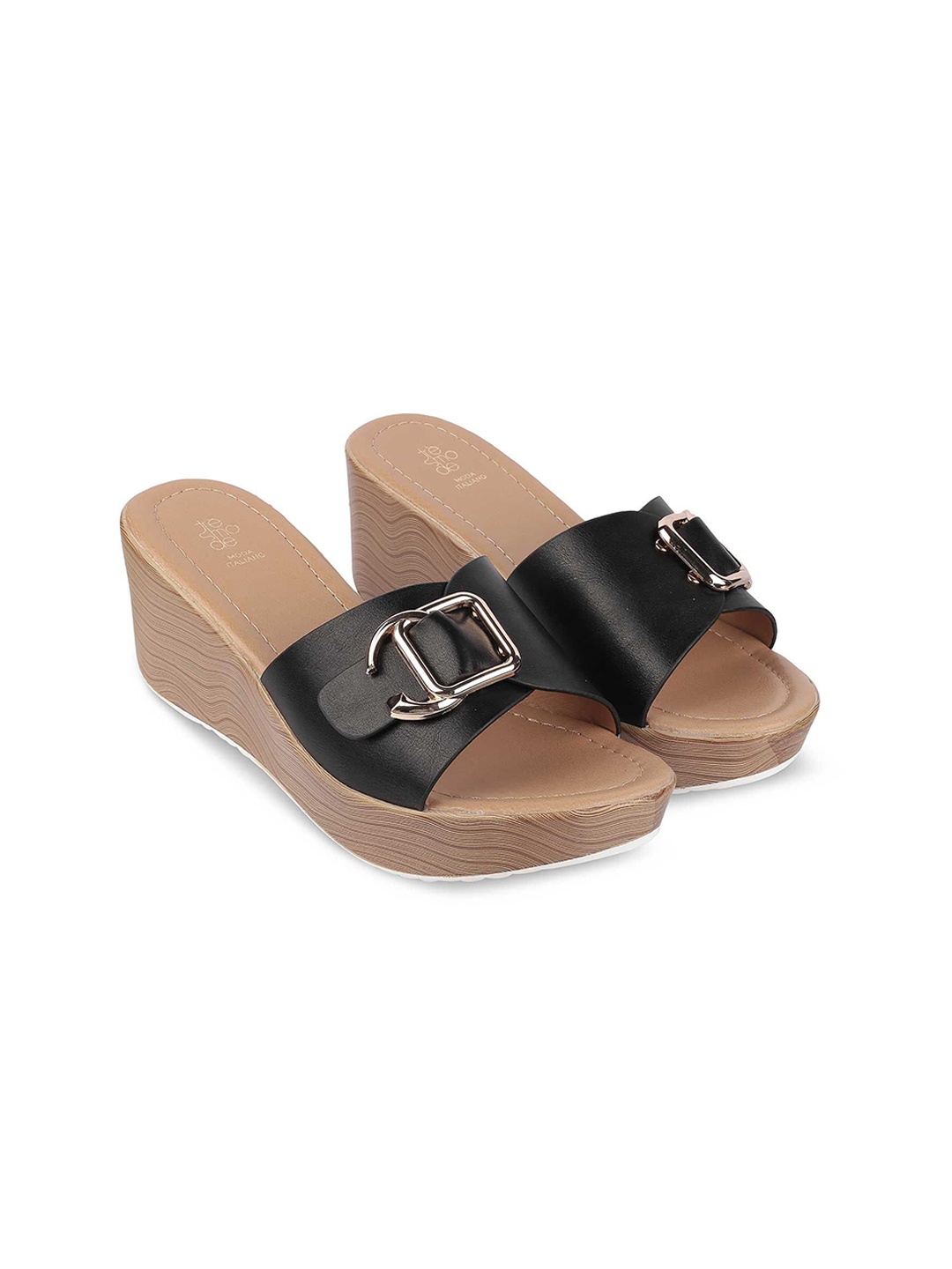 

Tresmode Wedge Mules, Black