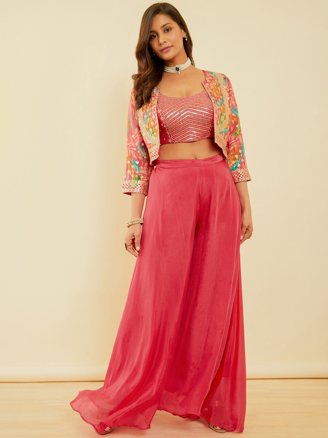 

Soch 3-Piece Embellished Co-Ords, Fuchsia
