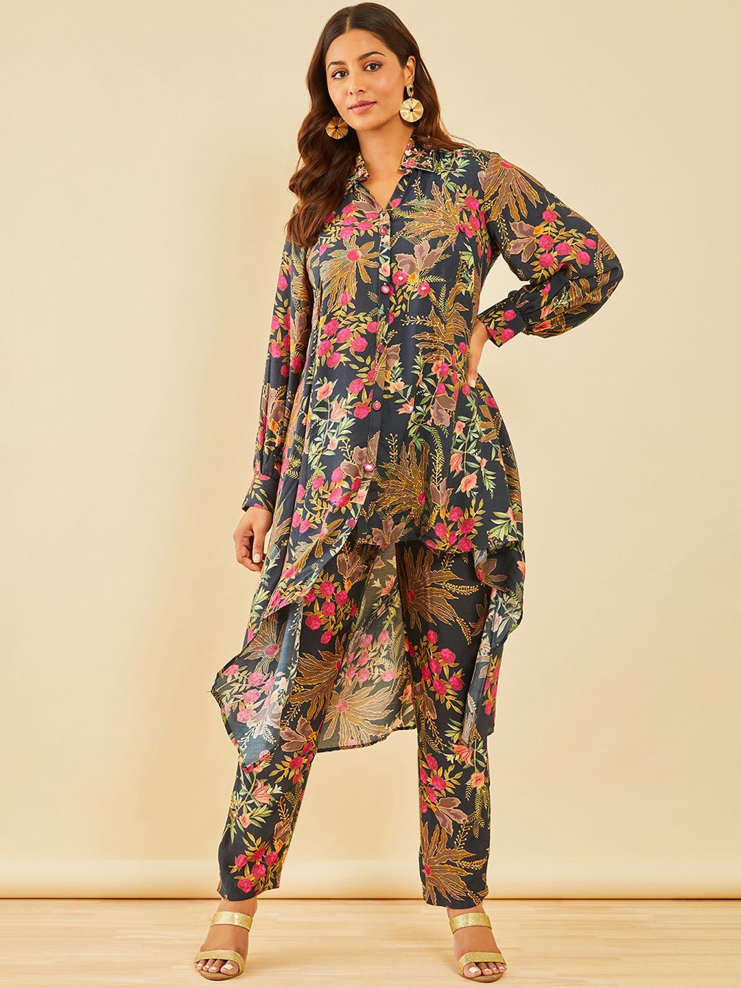 

Soch Printed Muslin Top & Trousers Co-Ords, Black
