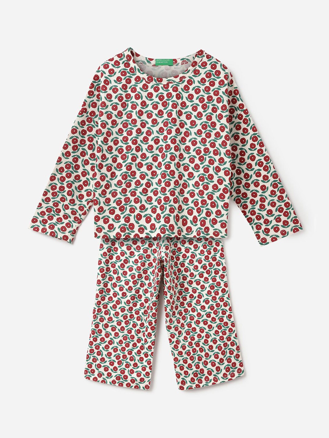 United Colors of Benetton Girls Printed Night suit, Red