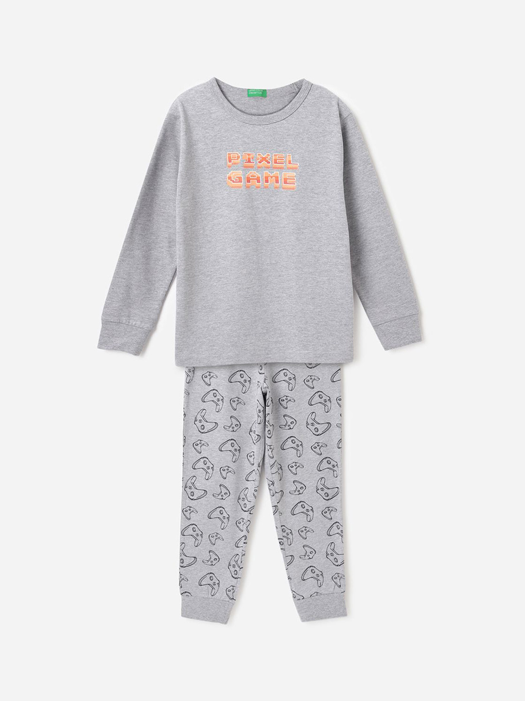 

United Colors of Benetton Boys Printed Night suit, Grey