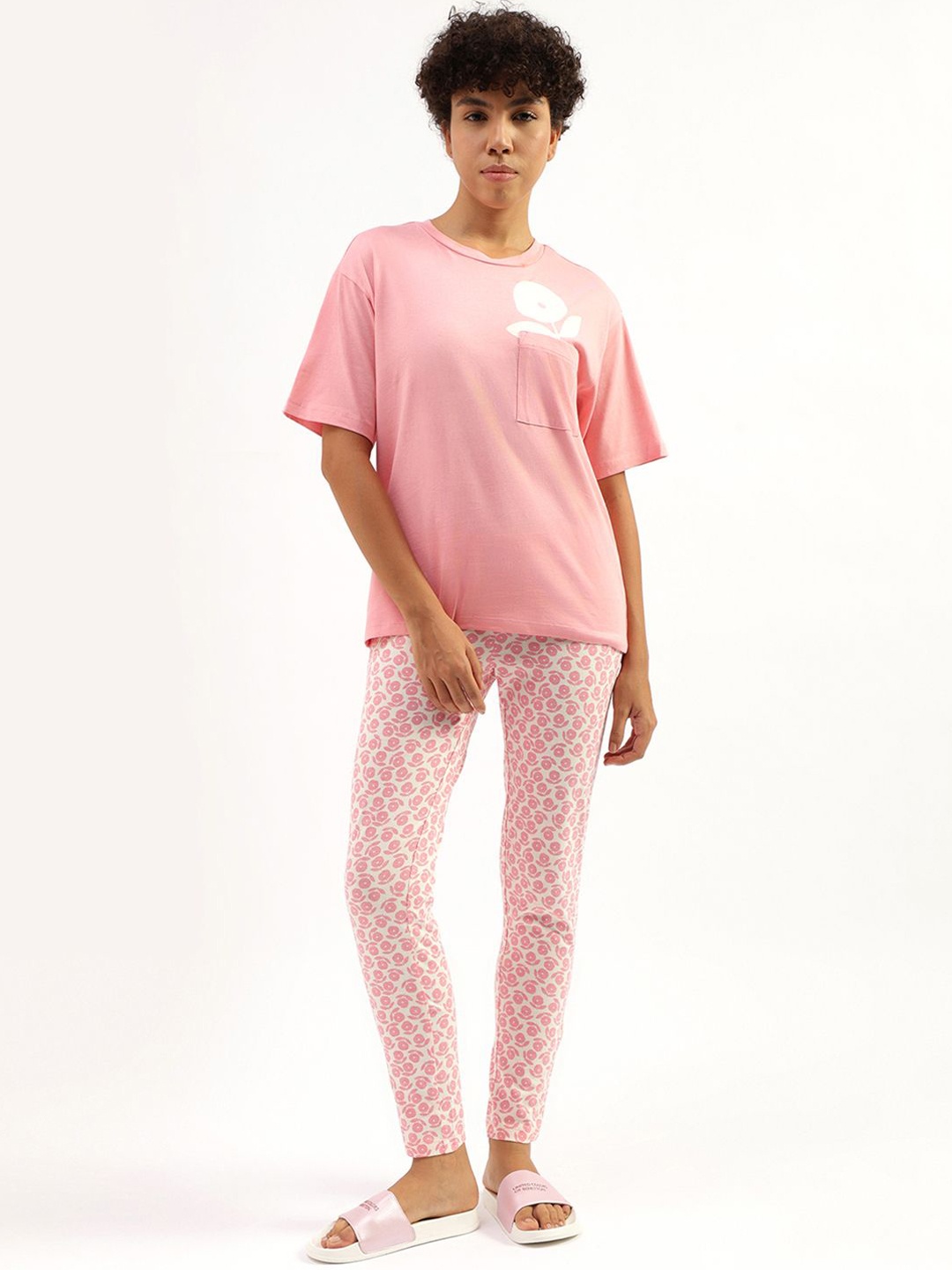 

United Colors of Benetton Women Printed Night suit, Pink