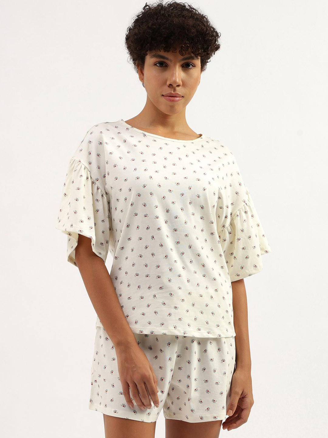 

United Colors of Benetton Women Printed Night suit, Beige