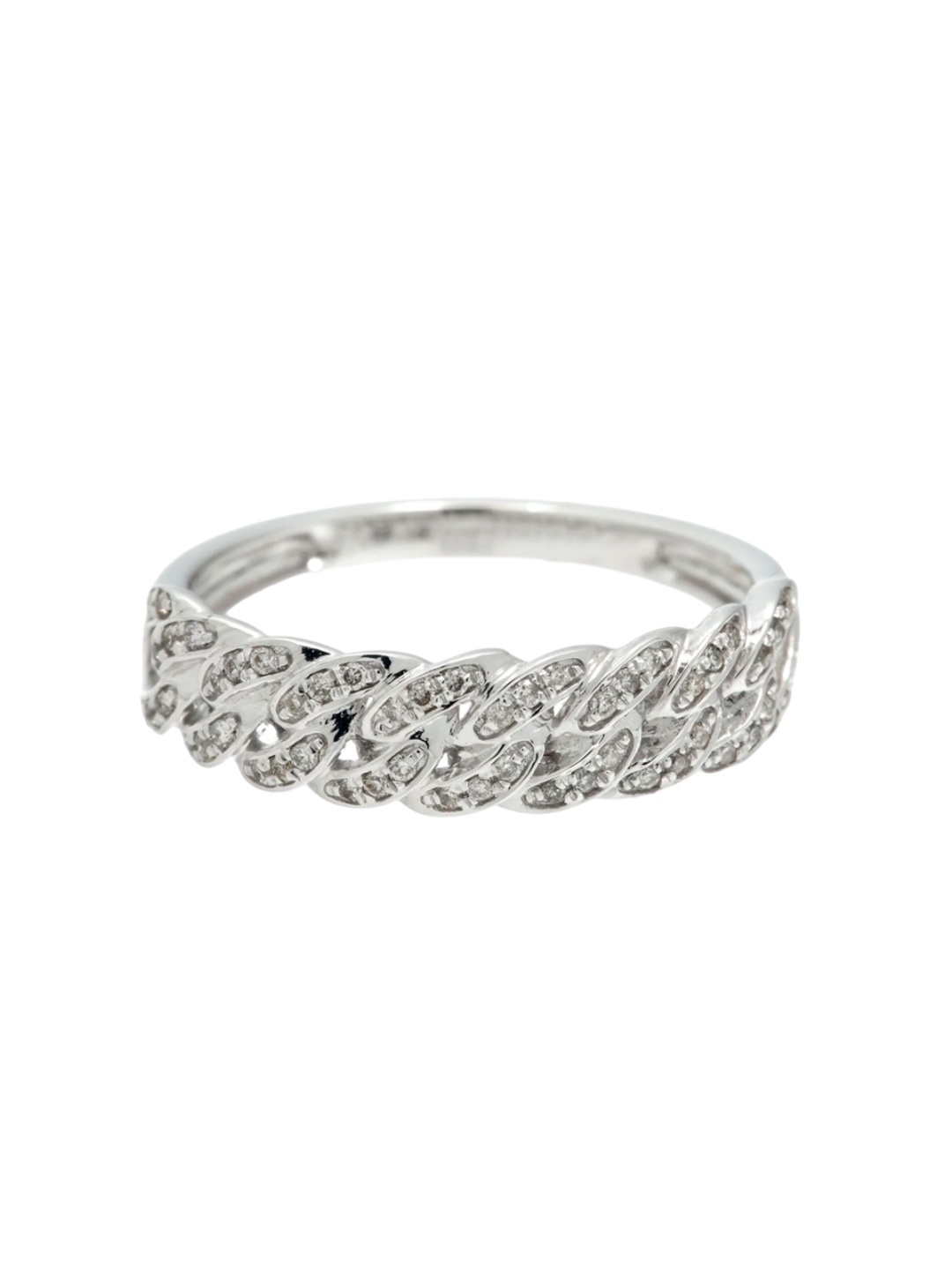 

THE WOKE COLLECTION Rhodium-Plated Cubic Zirconia Stone- Studded Finger Ring, Silver