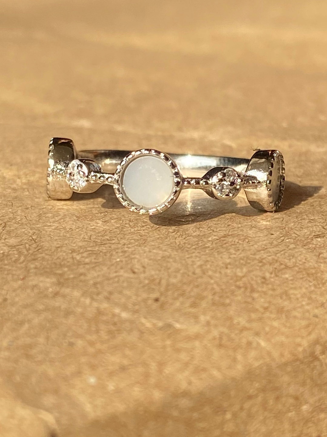 

THE WOKE COLLECTION Rhoidum Plated CZ-Studded Adjustable Finger Ring, Silver