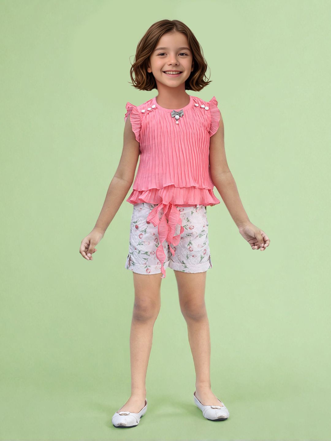 

Toonyport Girls Top with Shorts, Pink