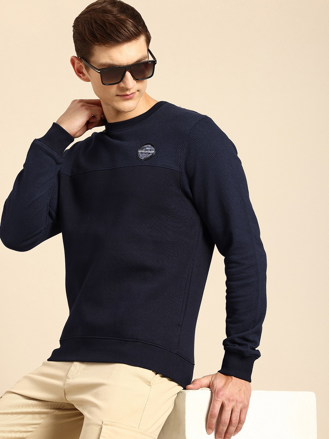 

Being Human Self-Design Sweatshirt, Navy blue