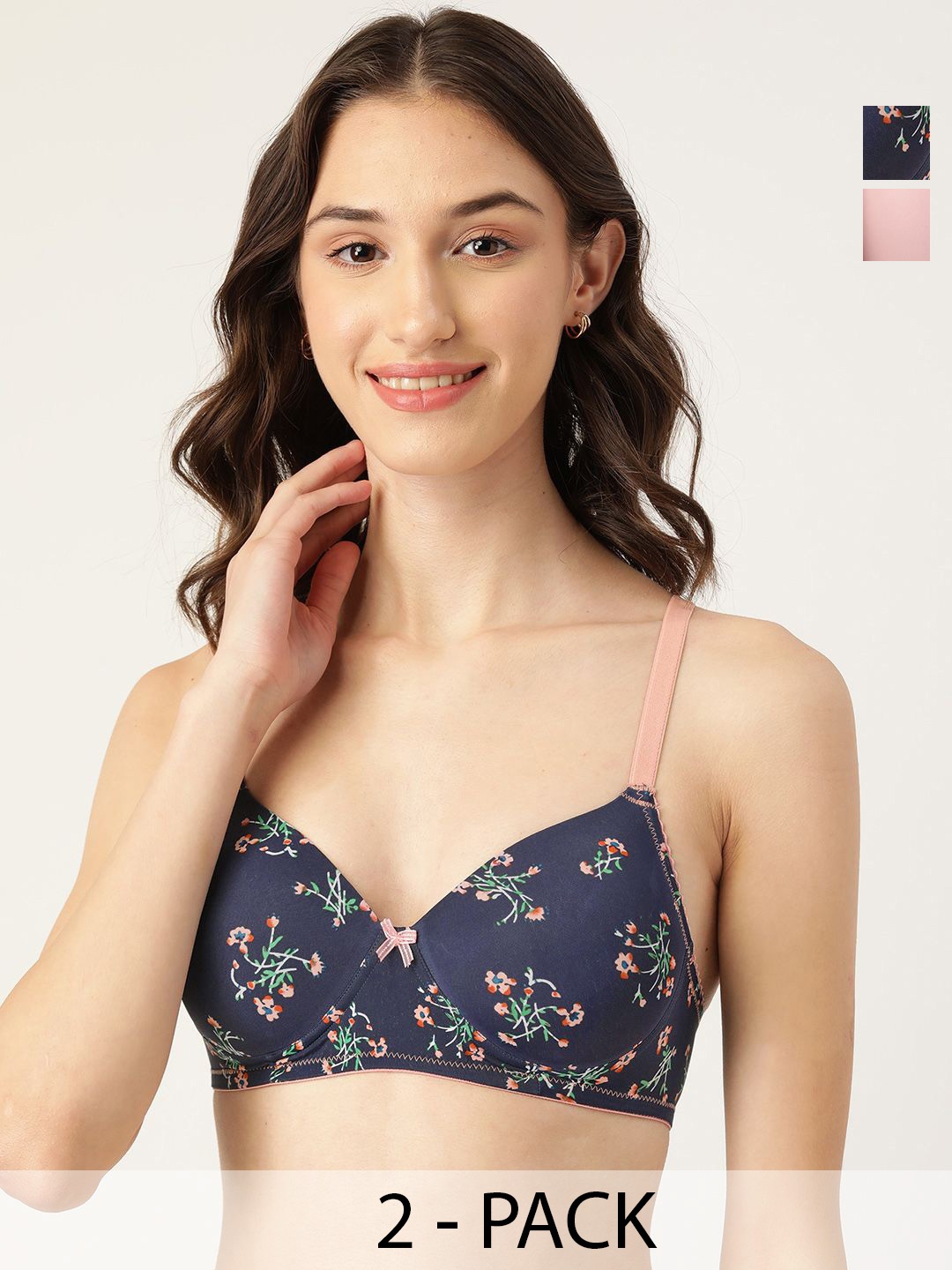 

Leading Lady Floral Bra Full Coverage Lightly Padded, Blue