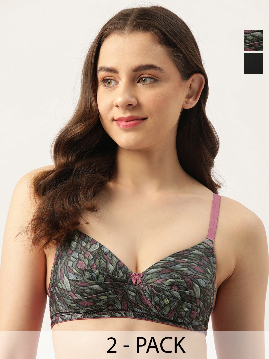 

Leading Lady Floral Bra Full Coverage Lightly Padded, Purple