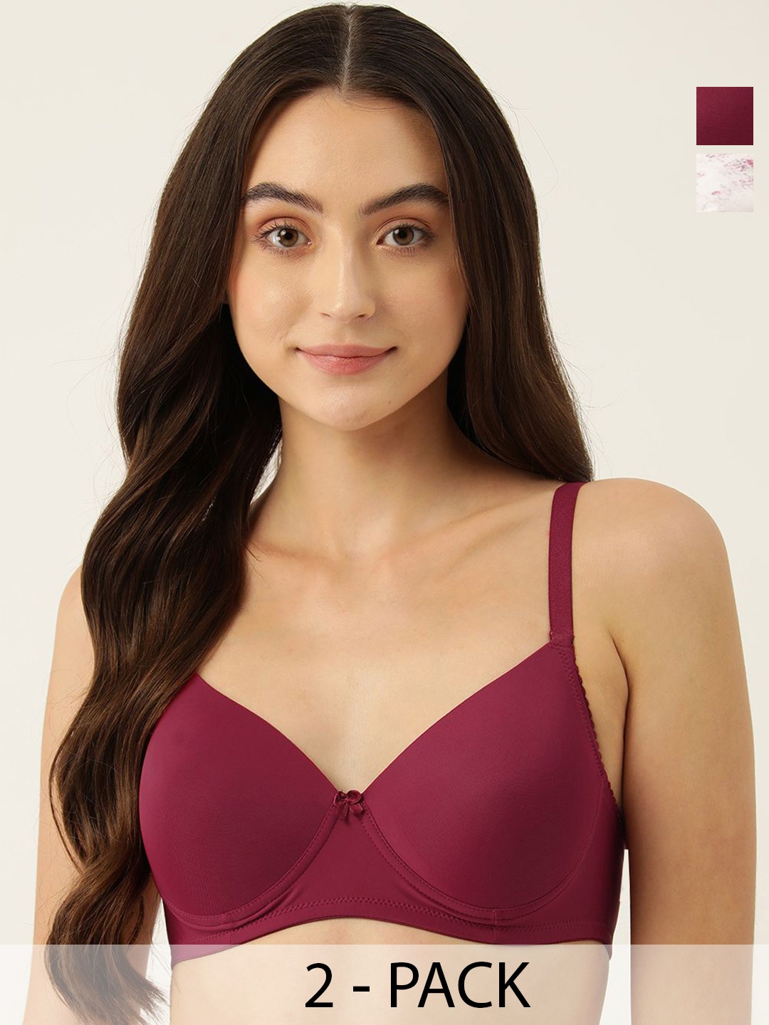 

Leading Lady Floral Bra Full Coverage Lightly Padded, White