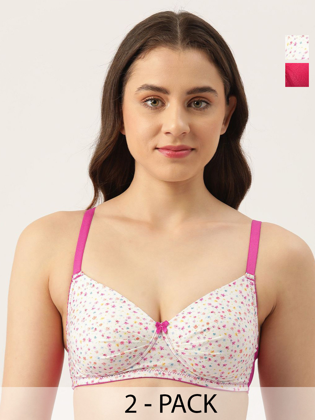 

Leading Lady Floral Bra Full Coverage Lightly Padded, Magenta