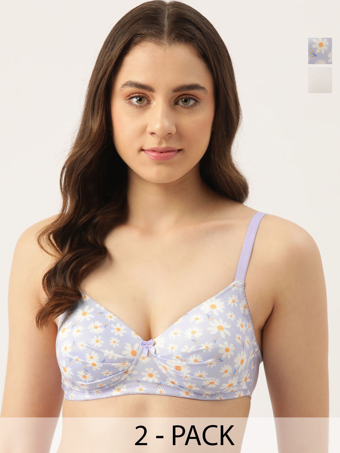

Leading Lady Floral Bra Full Coverage Lightly Padded, White