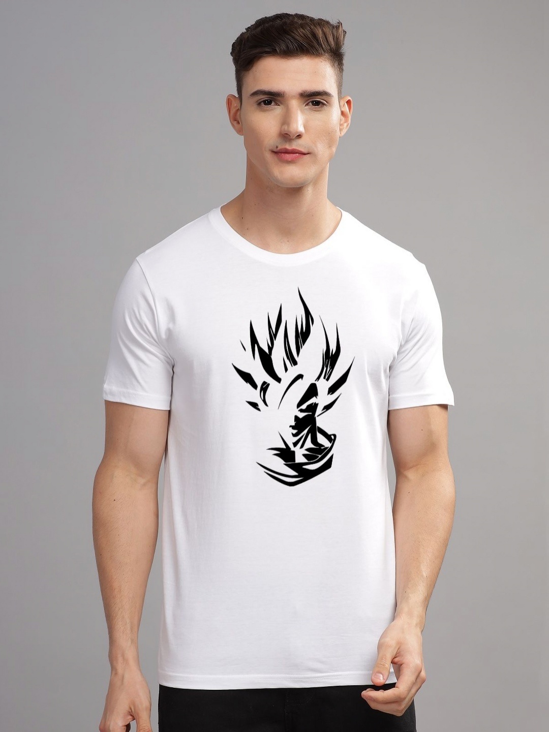 

ADRO Men Typography Printed Raw Edge T-shirt, White
