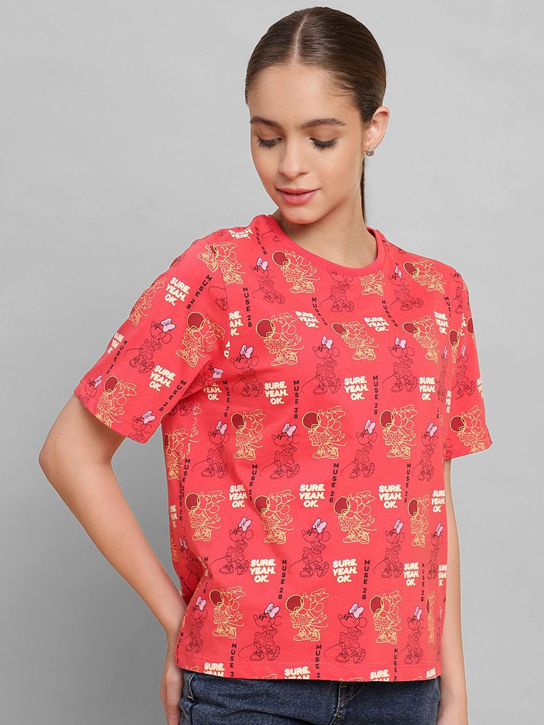 

Free Authority Mickey & Friends Printed Pure Cotton T-Shirt, Red