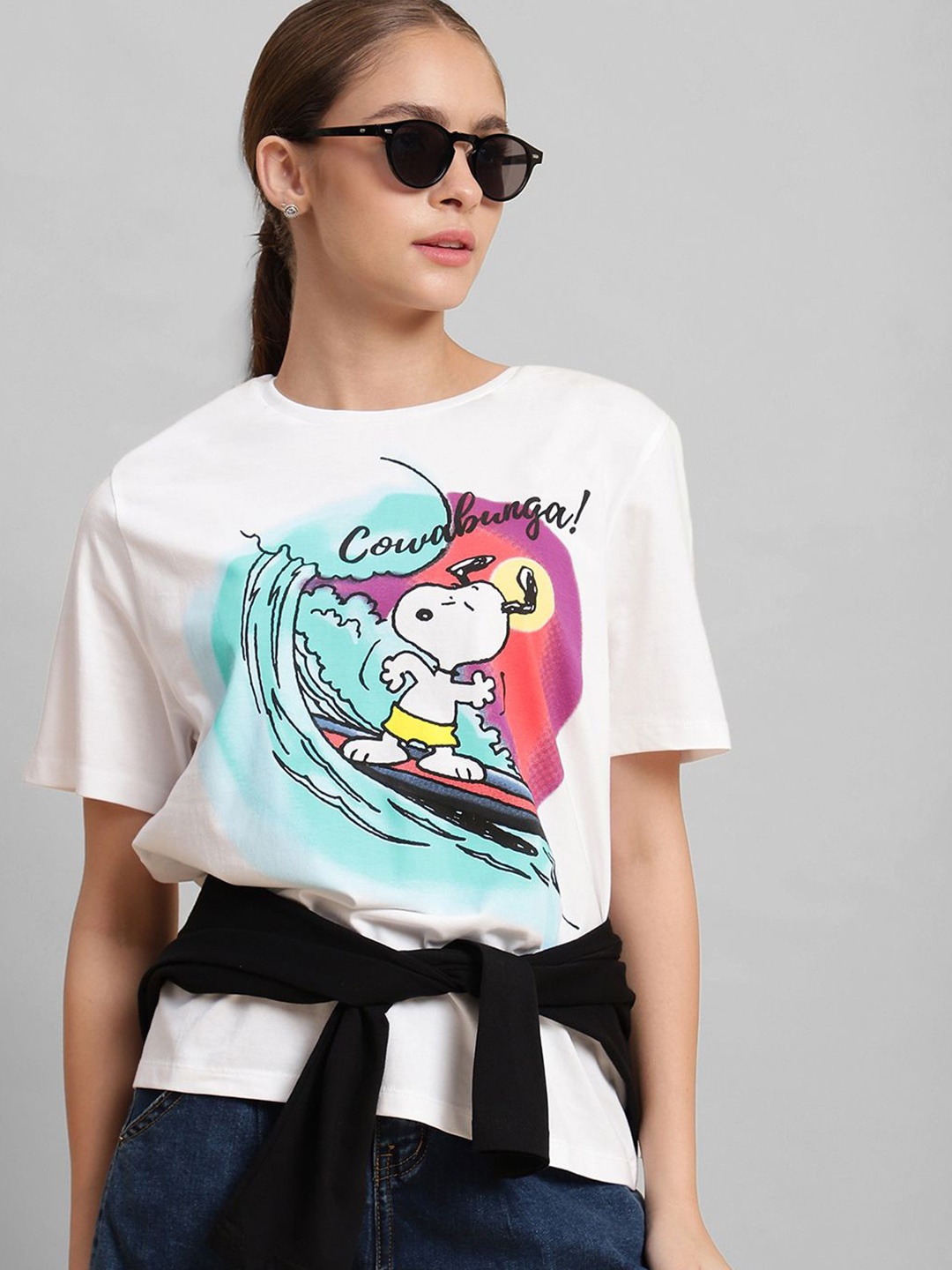 

Free Authority Peanuts Printed Relaxed Fit Pure Cotton T-Shirt, White