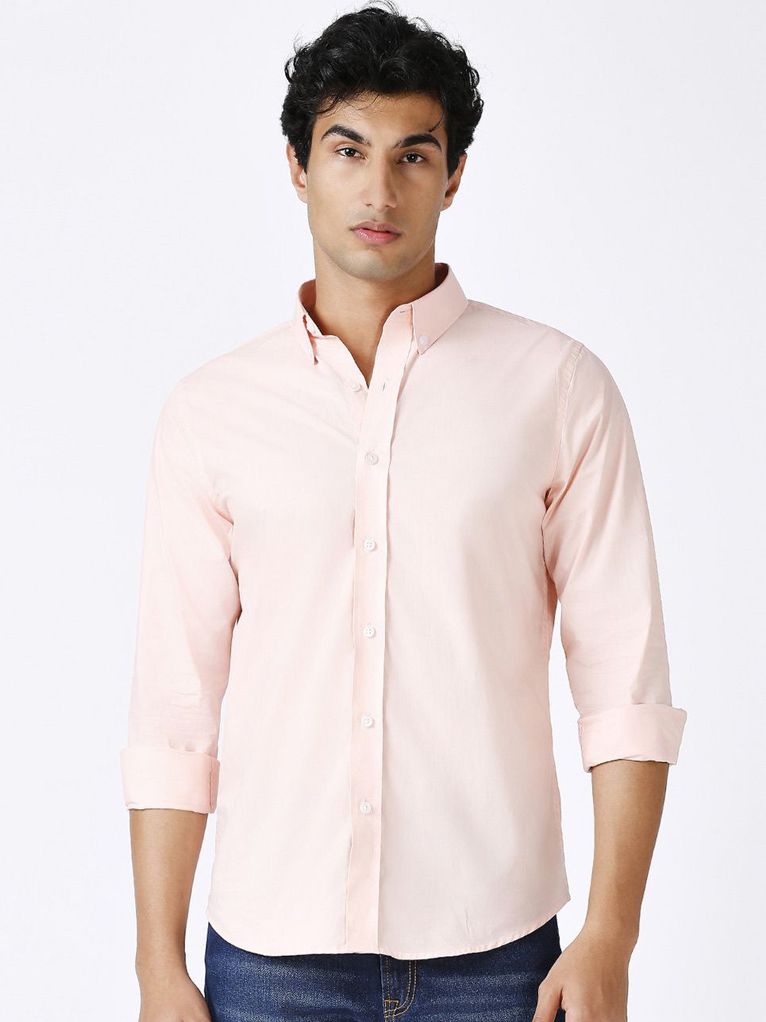 

MARK & ALBERT Men Slim Fit Opaque Casual Shirt, Pink