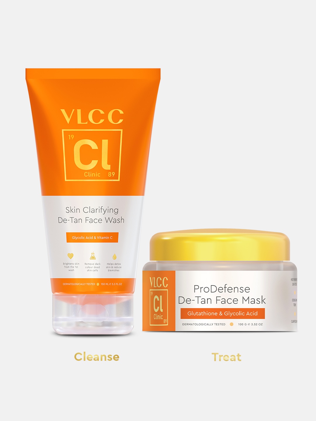 

VLCC Clinic Instant De Tan Face Wash & Mask Combo, White